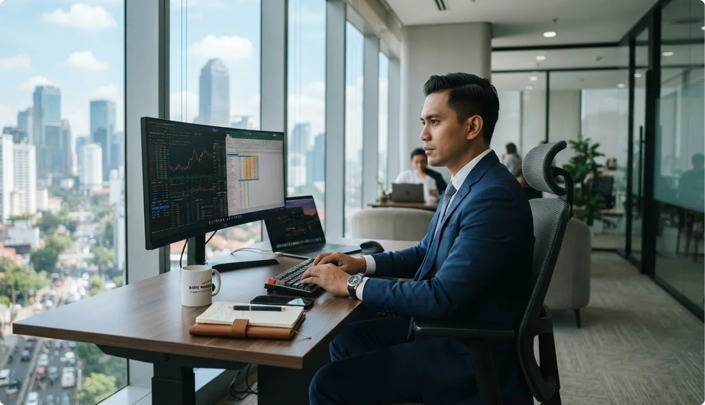 Karyawan bekerja dengan Platinum Business Fixed Quota